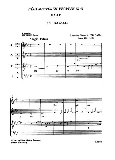 L.G. da Viadana: Old Masters' Mixed Choruses 35, GCh4 (Chpa)