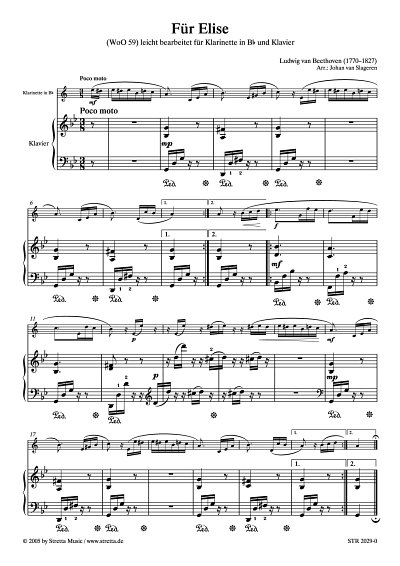 DL: L. v. Beethoven: Fuer Elise WoO 59 / leicht bearbeitet f