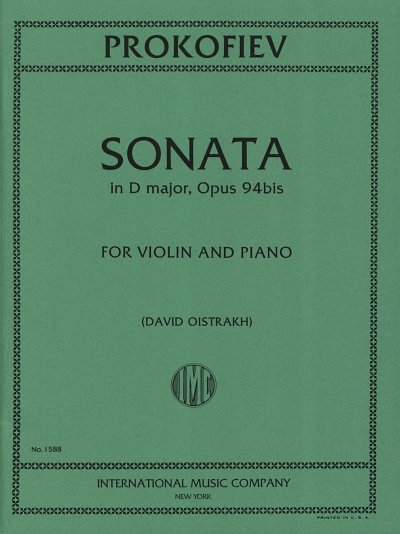 S. Prokofjew: Sonata in D major op. 94bis, VlKlav (KlavpaSt)