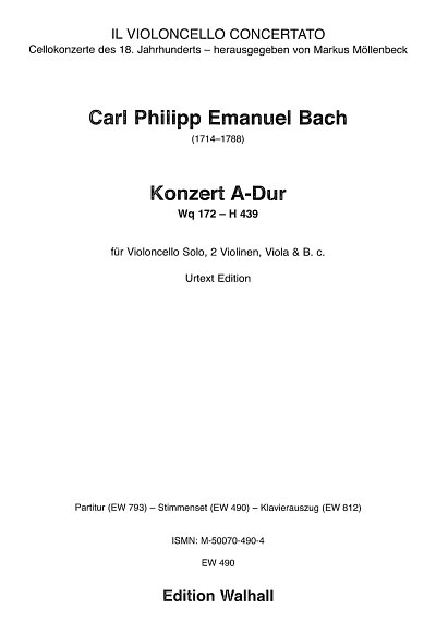 C.P.E. Bach: Konzert für Violoncello A-D, Vc2VlVaBc (Stsatz)