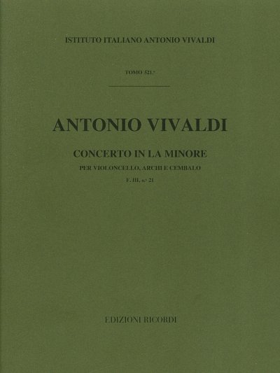 A. Vivaldi: Concerto a-moll F 3/21 RV 420 , VcStroBc (Part.)