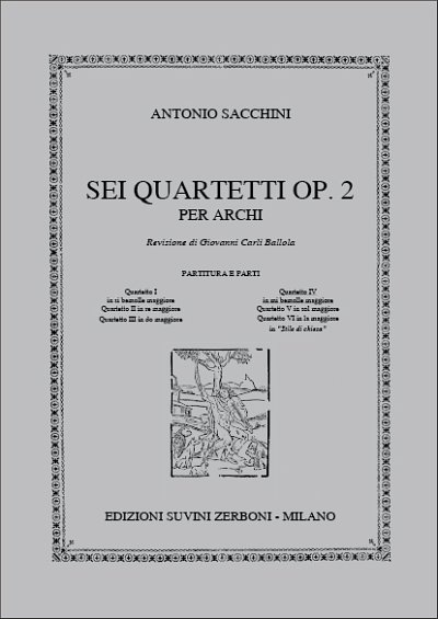 A. Sacchini: Quartetto IV In Mi Bemolle Mag, 2VlVaVc (Pa+St)