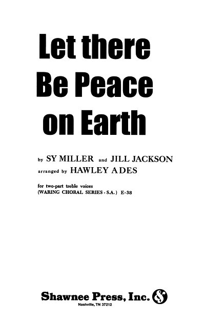J. Jackson: Let There Be Peace on Earth, FchKlav (Chpa)