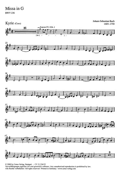 J.S. Bach: Missa in G G-Dur BWV 236 (1742 (terminus ante quem)