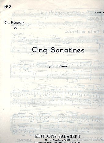 C. Koechlin: Sonatine N 2 Piano