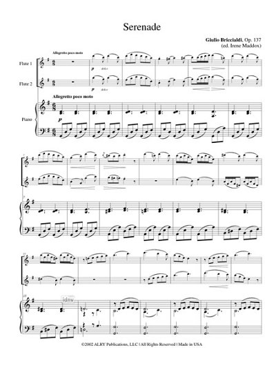 G. Briccialdi: Serenade, Op. 137, 2FlKlav (Bu)