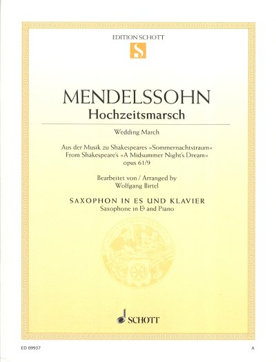 F. Mendelssohn Bartholdy: Hochzeitsmarsch op. 61/9, Altsaxop