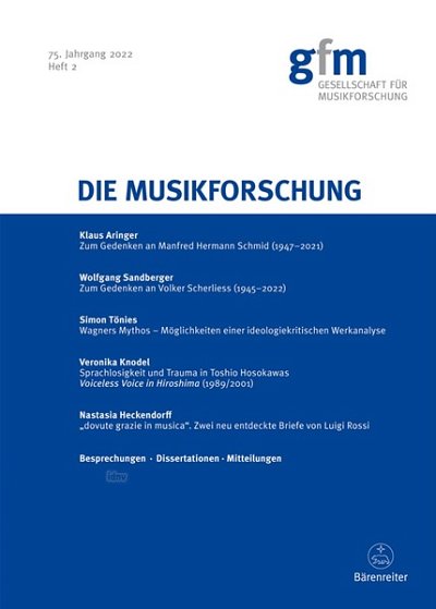 Die Musikforschung, Heft 2/2022