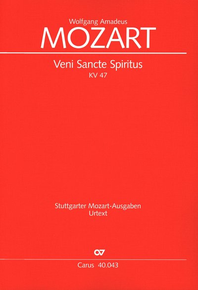 W.A. Mozart: Veni Sancte Spiritus C-Du, 4GesGchOrchO (Part.)