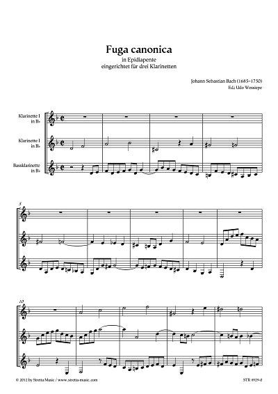 DL: J.S. Bach: Fuga canonica in Epidiapente / eingerichtet f