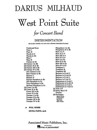 D. Milhaud: West Point Suite op. 313, Blaso (Part.)
