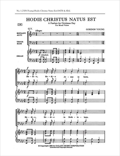 G. Young: Hodie Christus natus est