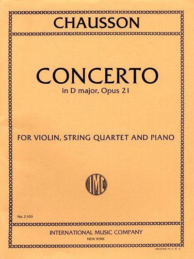 E. Chausson: Concerto Re Op. 21 (Bu)