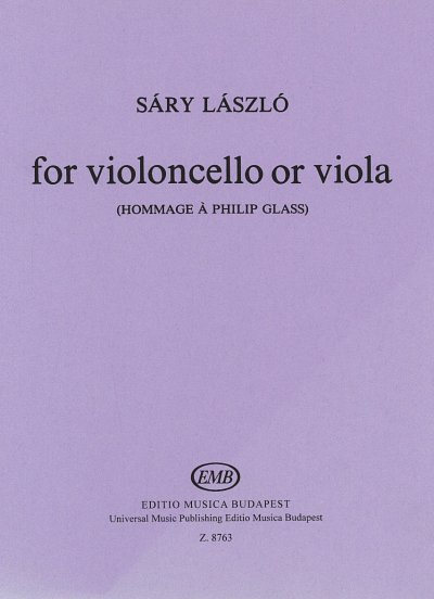 L. Sáry: ...for Violoncello or Viola