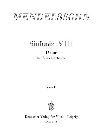 F. Mendelssohn Barth: Sinfonia VIII D-Dur, Stro (Vla1)