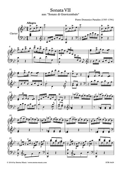 DL: P.D. Paradies: Sonata VII, Cembalo [Klavier]