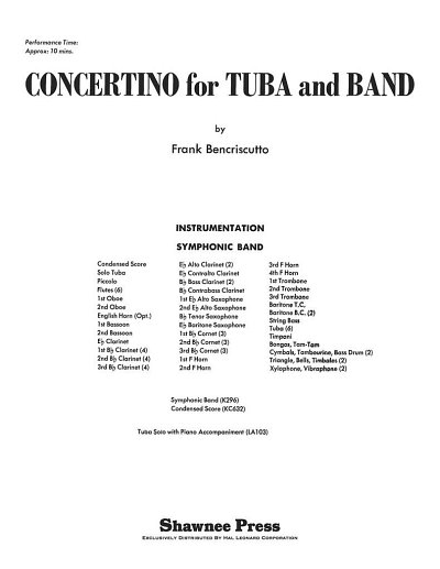 Concertino for Tuba and Band, TbBlaso (Pa+St)