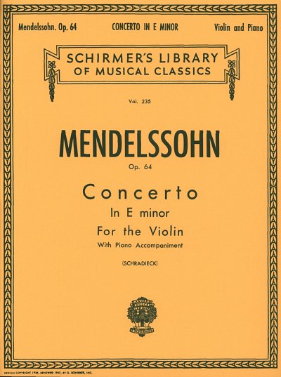 F. Mendelssohn Barth: Concerto In E Minor, VlKlav (KlavpaSt)