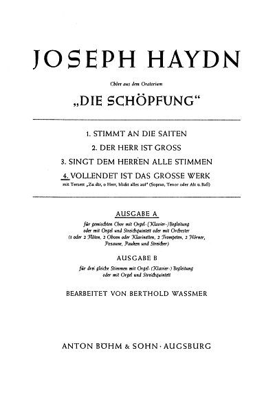 J. Haydn: Vollendet Ist Das Grosse Werk (Schoepfung)