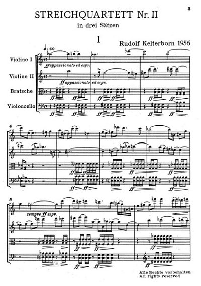 R. Kelterborn: Streichquartett Nr. 2 (1956), 2VlVaVc (Stp)
