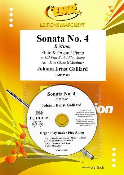J.E. Galliard: Sonata No. 4, FlKlav/Org (+CD)