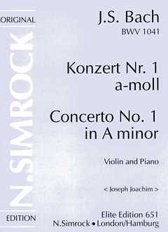 J.S. Bach: Violinkonzert  a-Moll BWV 1041, VlKlav (KlavpaSt)