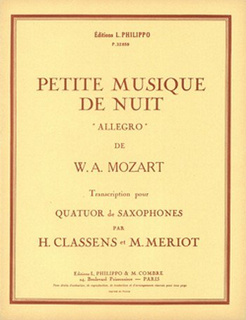 W.A. Mozart: Petite musique de nuit : allegro, 4Sax (Bu)