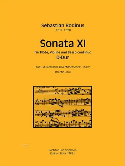 S. Bodinus: Sonata XI für Flöte, Violine und Basso continuo D-Dur