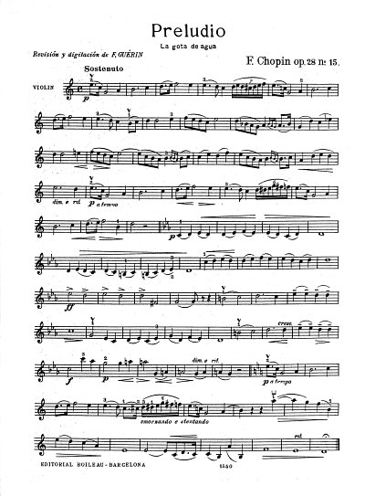 F. Chopin: Preludio op. 28/15, VlKlav (KlavpaSt)