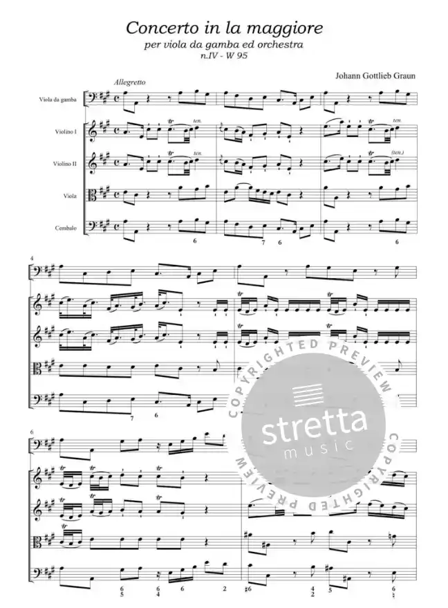 J.G. Graun: Concerto in la maggiore N. 4, VdgStrCemb (Pa+St) (1)