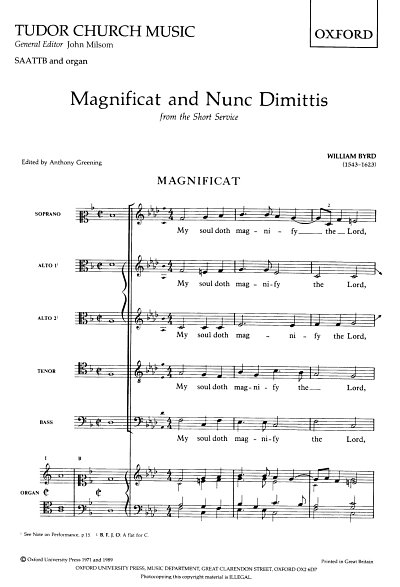 W. Byrd: Magnificat And Nunc Dimittis, Ch (Chpa)