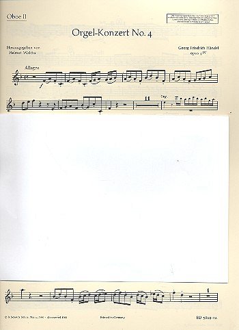 G.F. Händel: Orgel-Konzert Nr. 4 F-Dur op. , 2ObFagStr (Ob2)