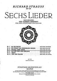 R. Strauss: Saeusel Liebe Myrte Op 68 (D-Dur)