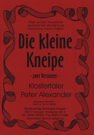 Klostertaler / Alexander Peter: Die Kleine Kneipe - 2 Versio
