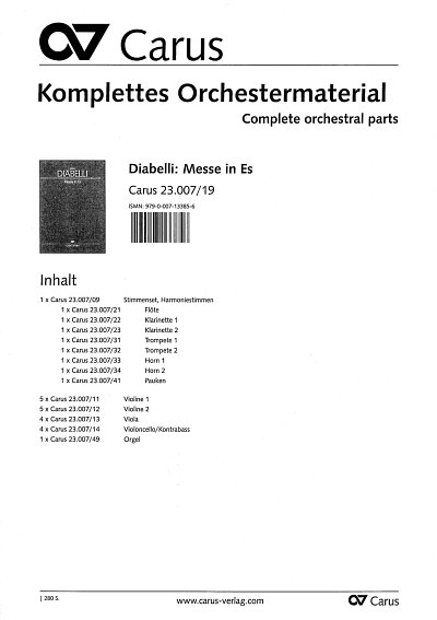 A. Diabelli: Messe in Es Es-Dur op. 107