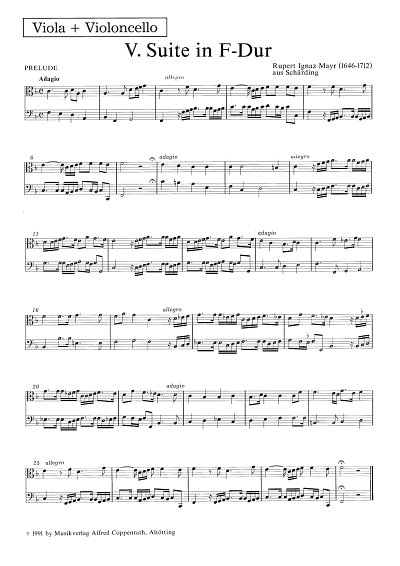 R.I. Mayr: Suite Nr. V in F-Dur, StroBc (VaVc)