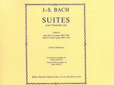 J.S. Bach: Six Suites Vol.2 - Nos.3 And 4, Vc (Part.)