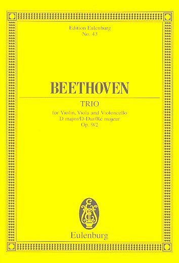 L. v. Beethoven: Trio D-Dur Op 9/2 Eulenburg Studienpartitur