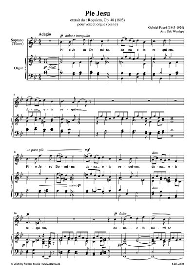 DL: G. Faure: Pie Jesu aus dem Requiem, op. 48 / bearbeitet 