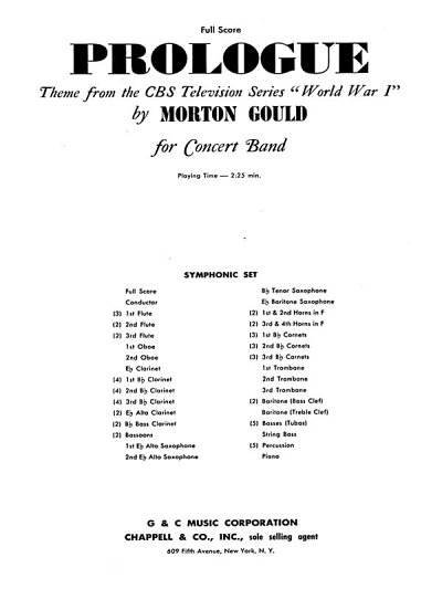 M. Gould: Prologue (from CBS TV Production World War I)