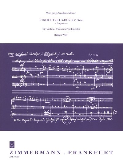 W.A. Mozart: Trio G-Dur Kv 562e Anh 66 - Fragment