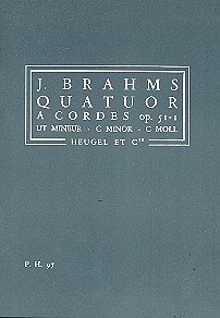 J. Brahms: Quatuor A Cordes Op51/1 Ut Min, 2VlVaVc (Part.)