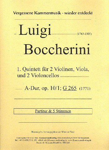 L. Boccherini: Streichquintett Nr. 1 (G265) A-Dur op. 10/1