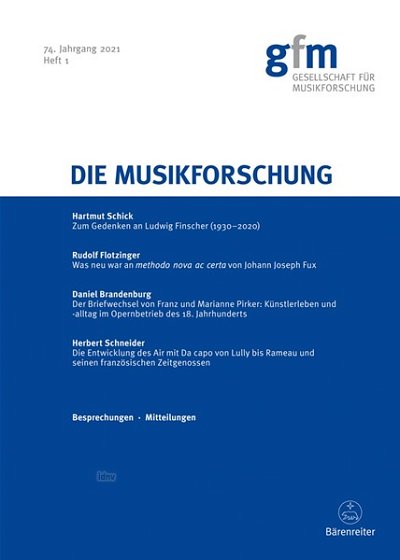 Die Musikforschung, Heft 1/2021