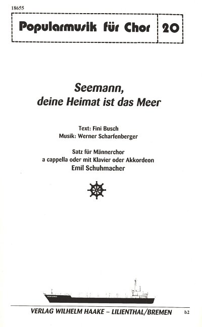 W. Scharfenberger: Seemann, deine Heima, Mch4;Klv/Akk (Chpa)