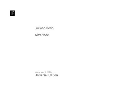 L. Berio: Altra voce 