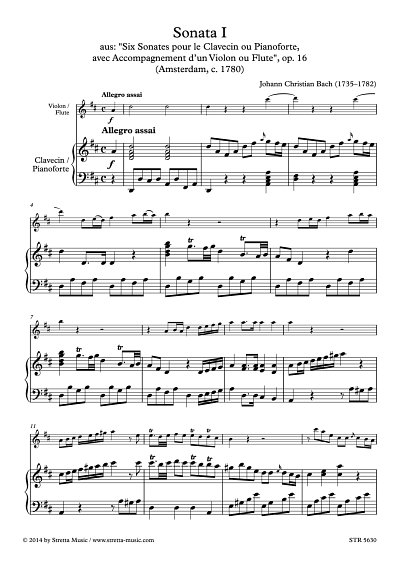 DL: J.C. Bach: Sonata I, Violine [Floete], Cembalo [Klavier]