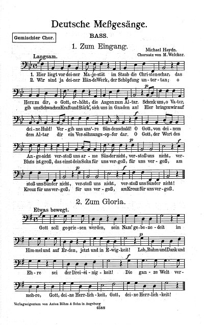 AQ: M. Haydn: Deutsche Messgesaenge (Bass) (B-Ware)