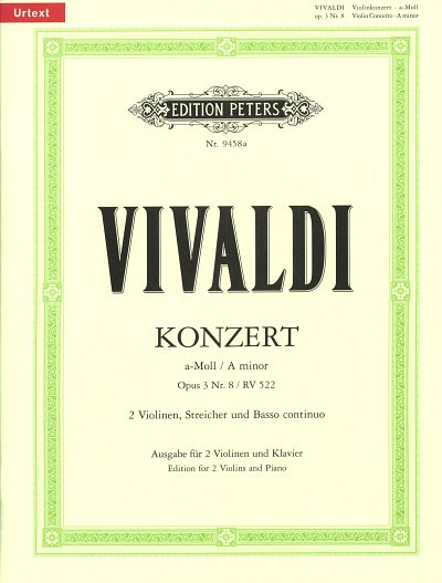 A. Vivaldi: Konzert a-Moll op. 3/8 RV 522, 2VlStrBC (KA2St)