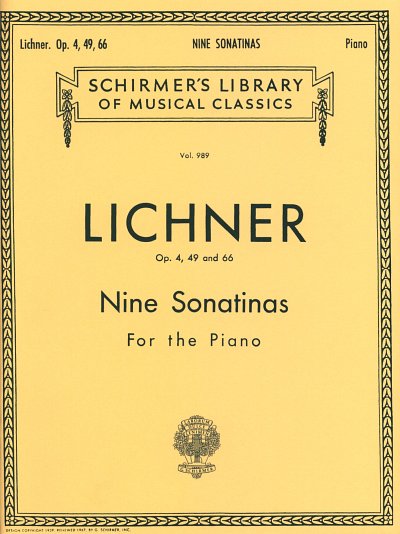 H. Lichner: 9 Sonatinas, Op. 4, 49, 66, Klav